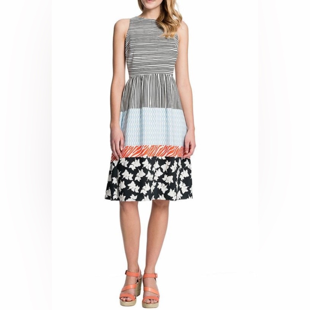 CeCe by Cynthia Steffe Mixed Print Print Dress